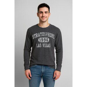 Stratospher Las Vegas Thermal Waffle Knit Shirt Men's Medium Gray Base Layer Y2K